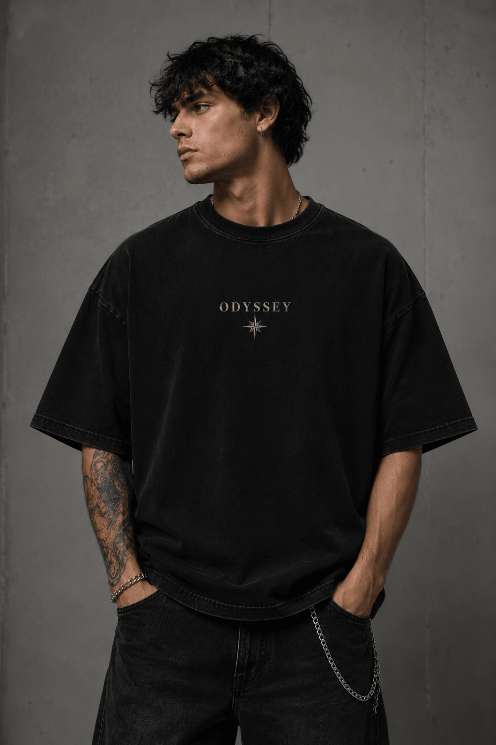 THE ODYSSEY — black shirt mockup