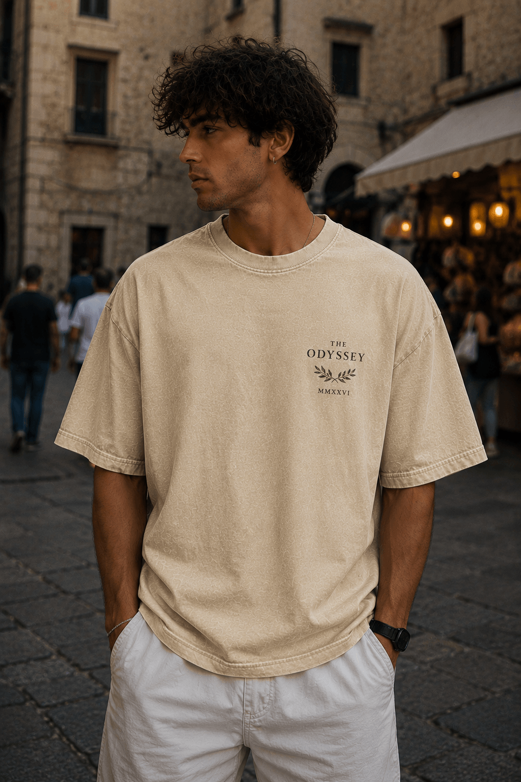 THE ODYSSEY — white shirt mockup