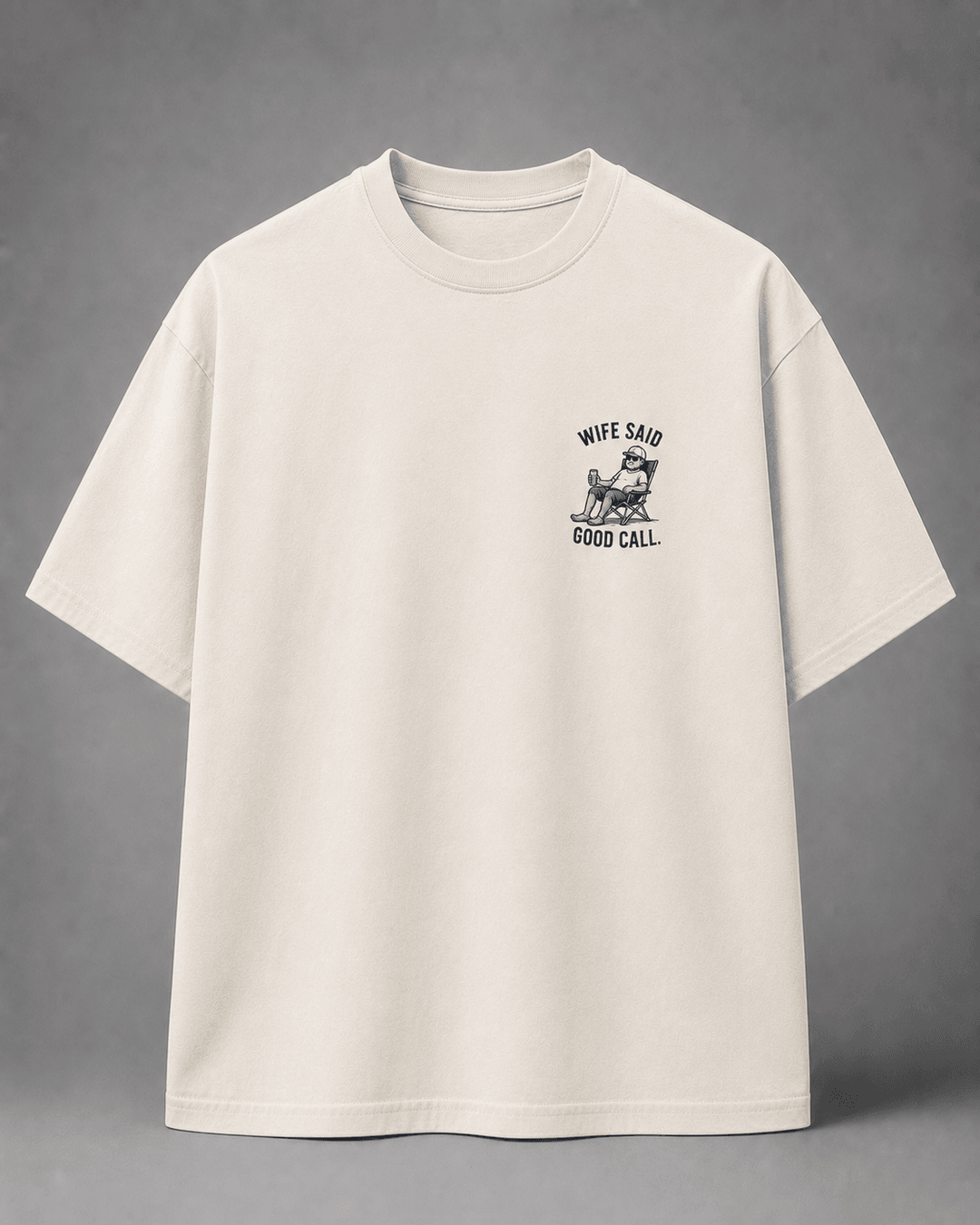 GONE FISHING — white shirt mockup