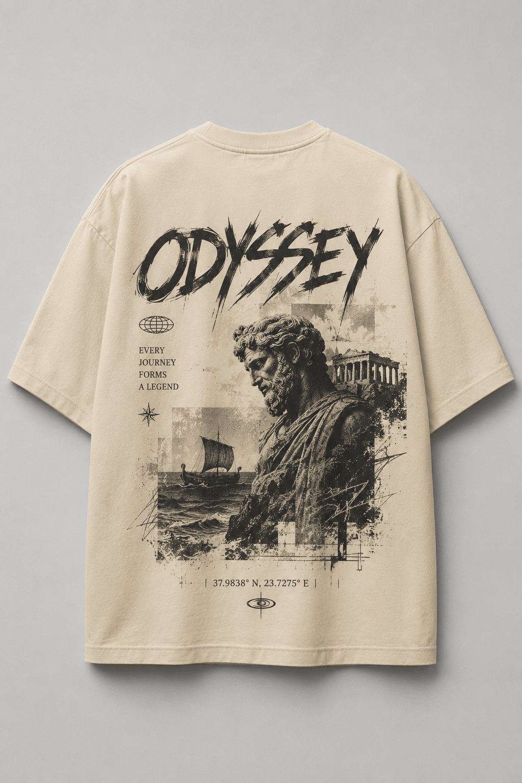 THE ODYSSEY — white shirt mockup