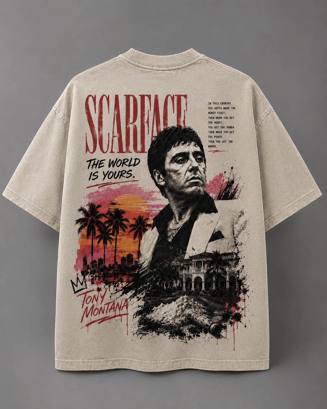 SCARFACE — white shirt mockup