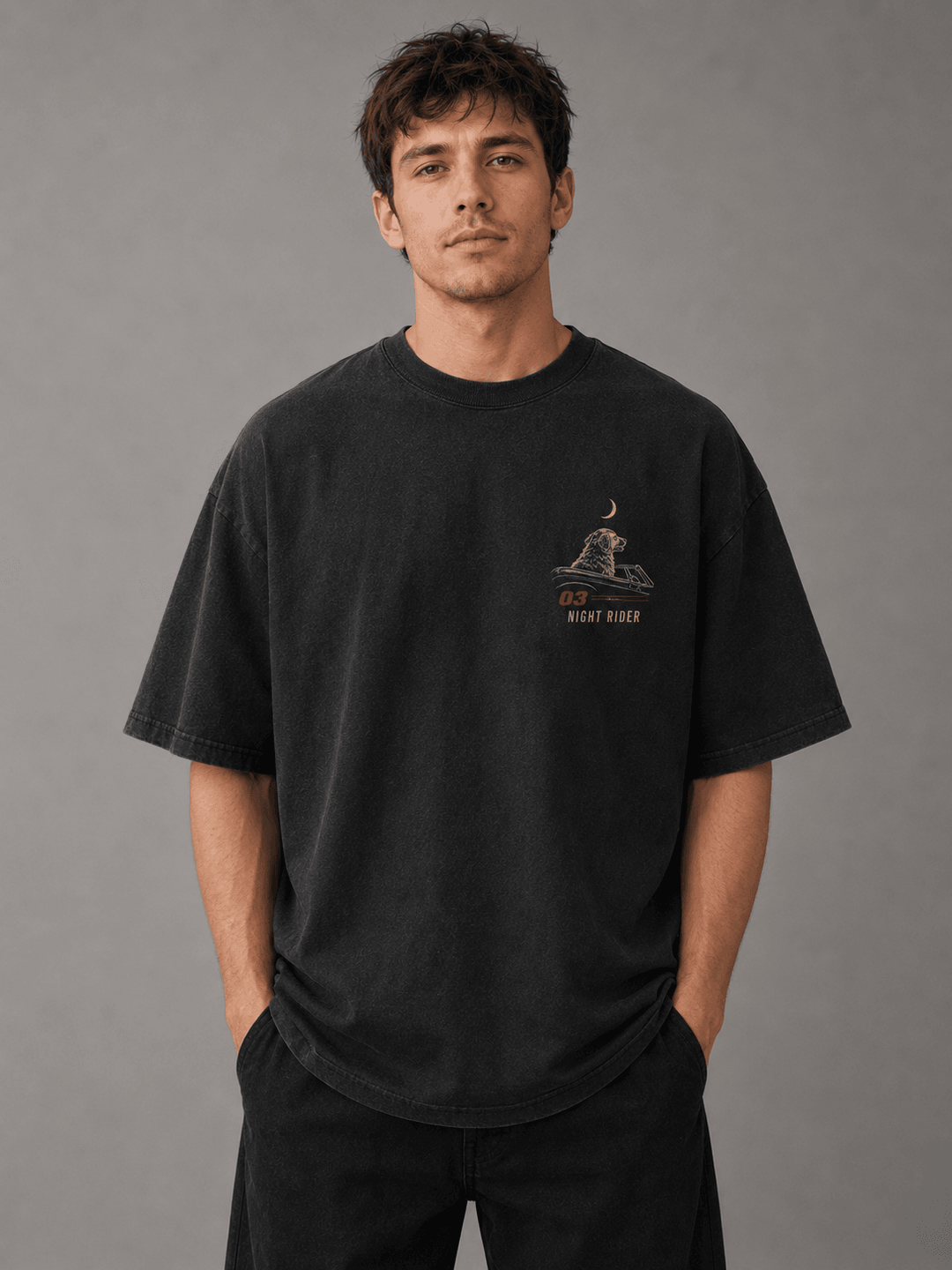 GOLDEN RETRIEVER — black shirt mockup