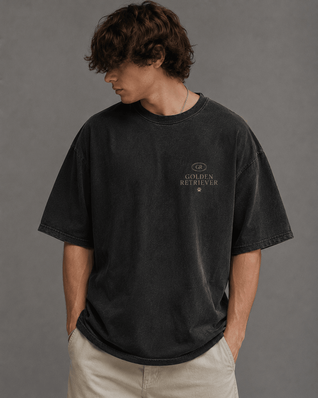 GOLDEN RETRIEVER — black shirt mockup