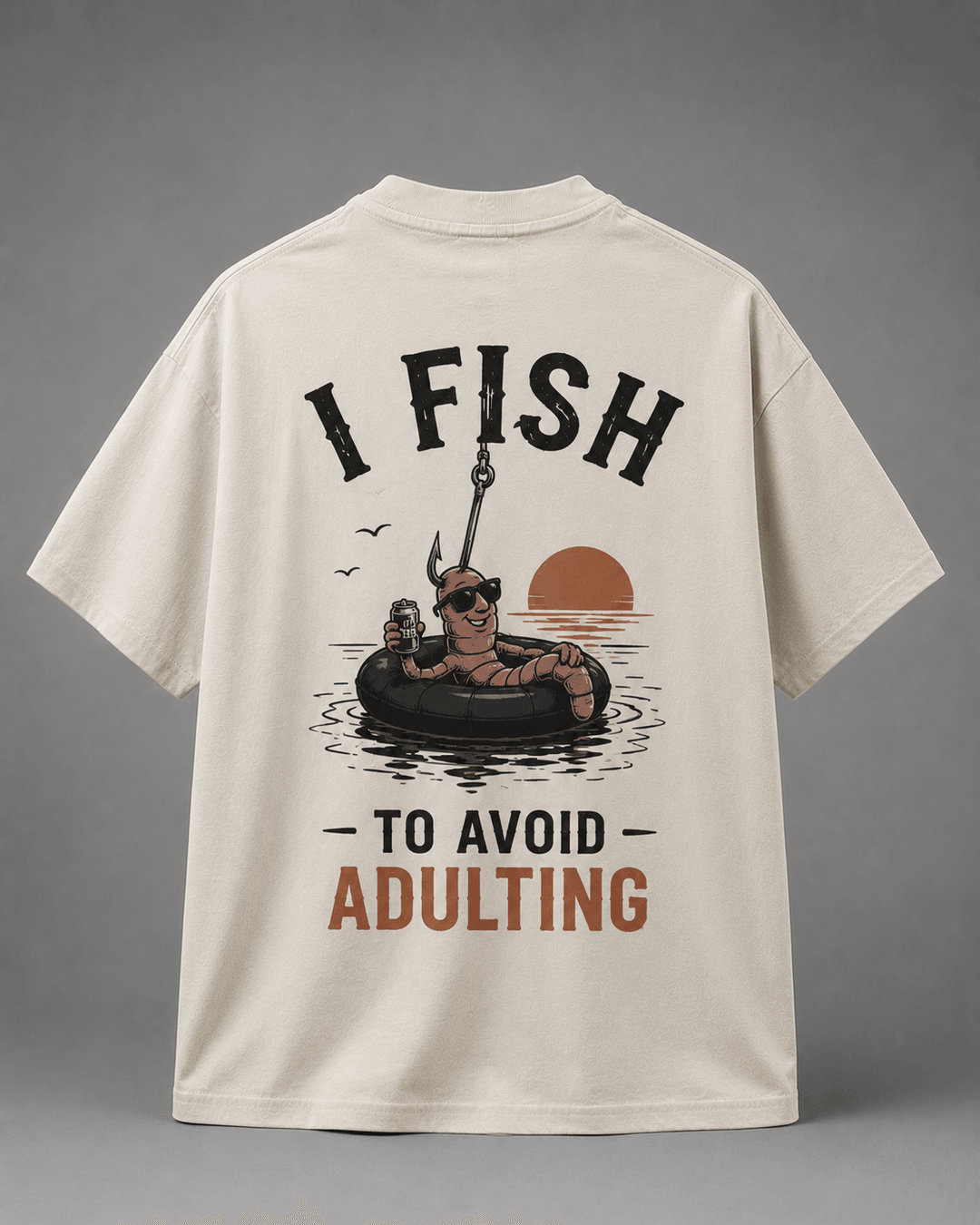 GONE FISHING — white shirt mockup