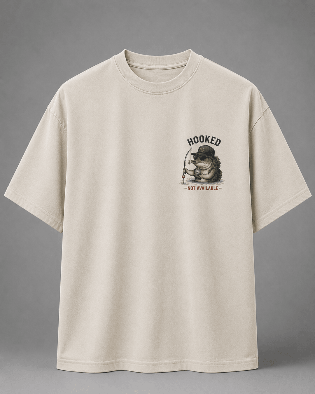 GONE FISHING — white shirt mockup