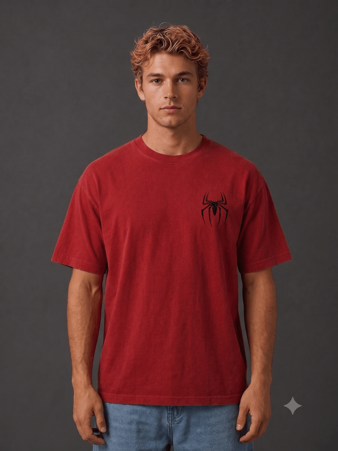 SPIDERMAN — dark red shirt mockup