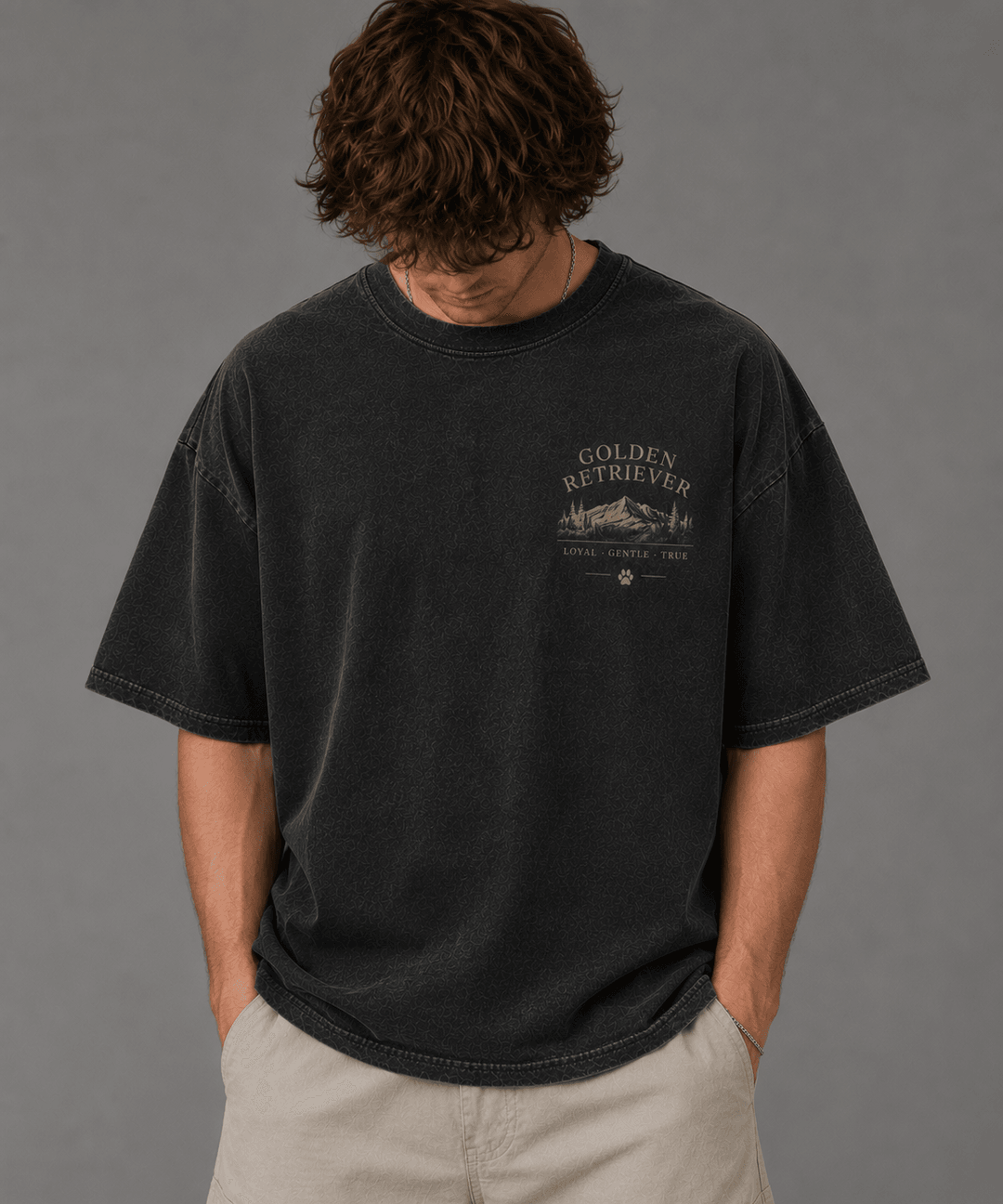 GOLDEN RETRIEVER — black shirt mockup