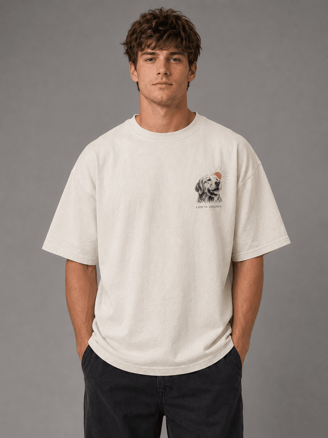 GOLDEN RETRIEVER — white shirt mockup