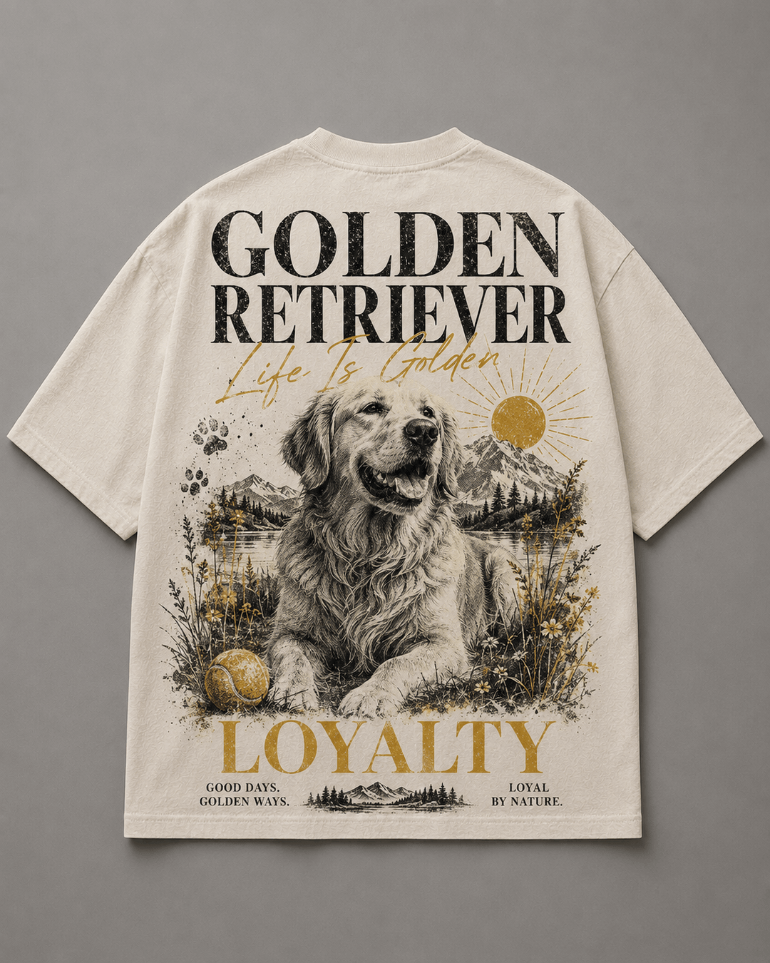 GOLDEN RETRIEVER — white shirt mockup