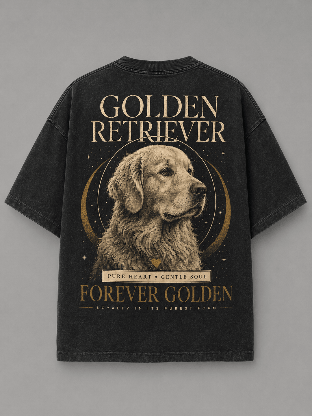 GOLDEN RETRIEVER — black shirt mockup
