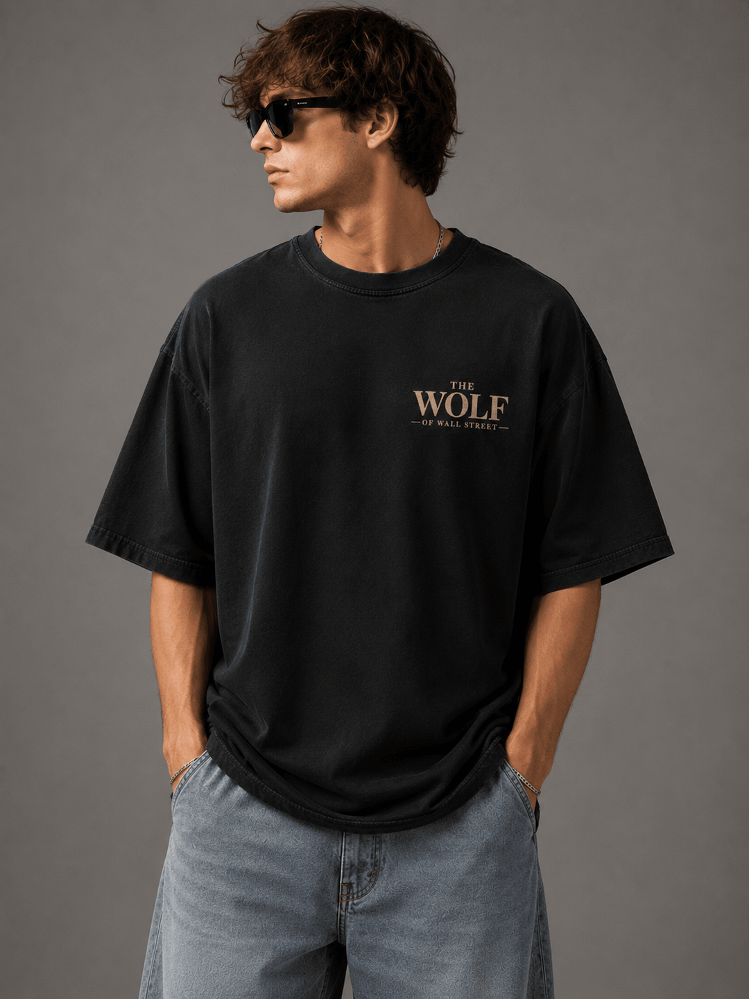 WOLF OF WALL STREET — black shirt mockup