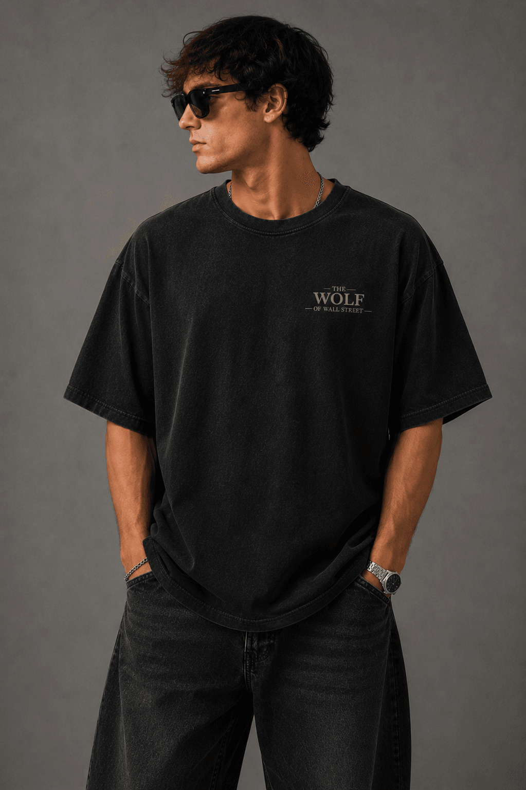 WOLF OF WALL STREET — black shirt mockup