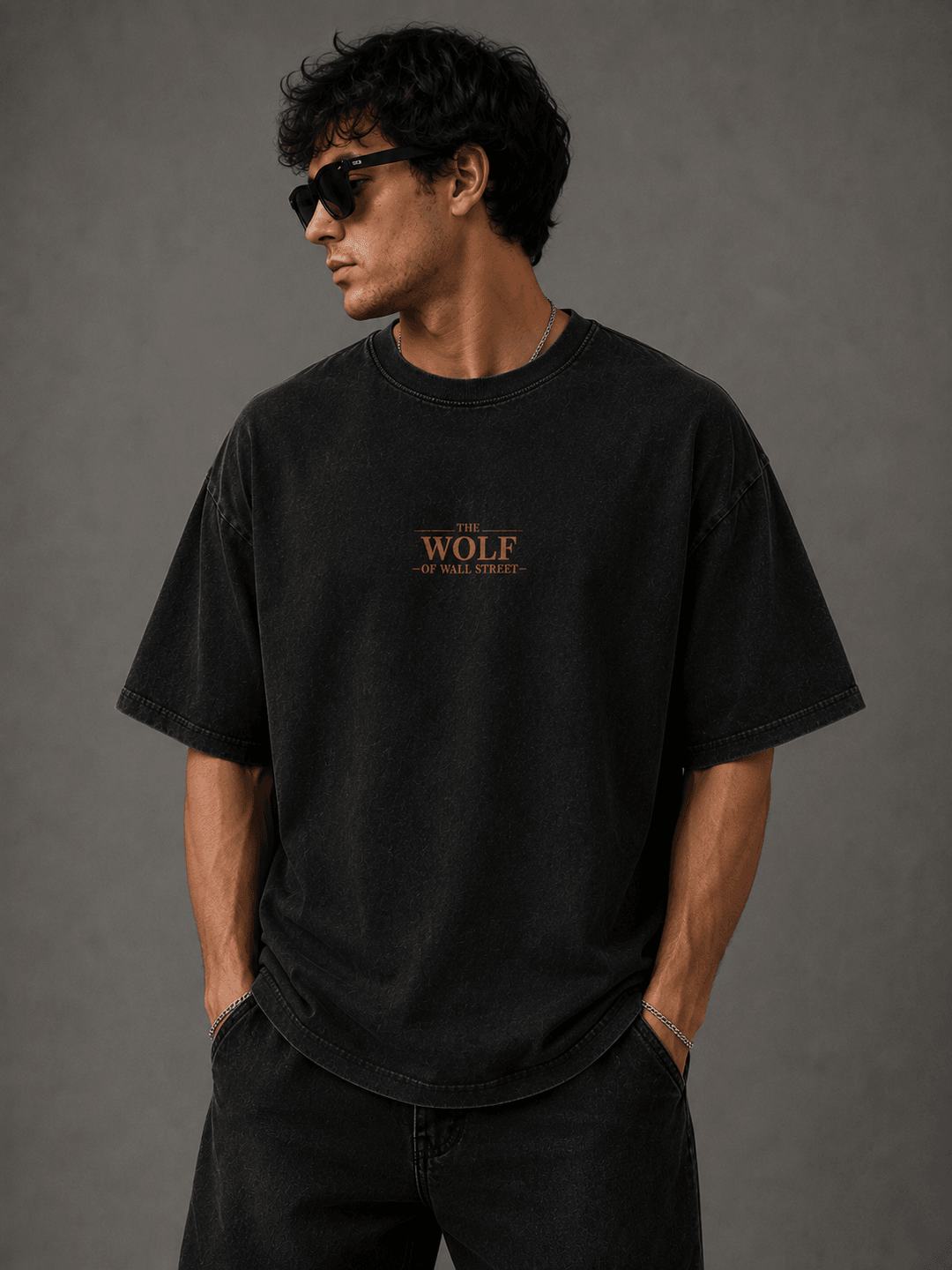 WOLF OF WALL STREET — black shirt mockup