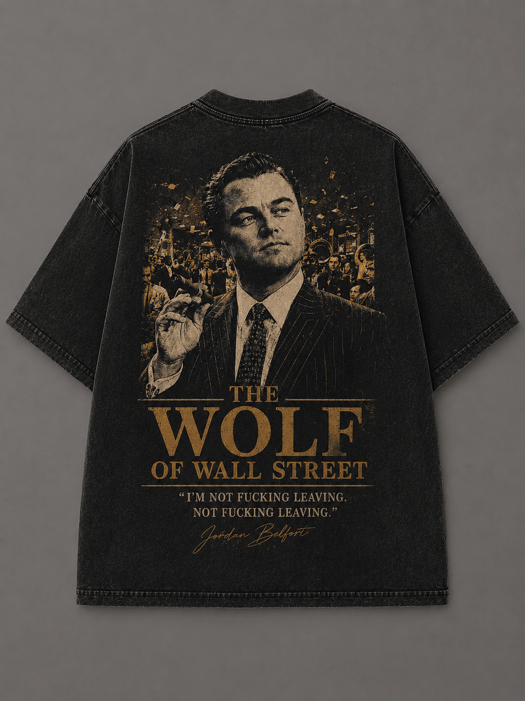 WOLF OF WALL STREET — black shirt mockup